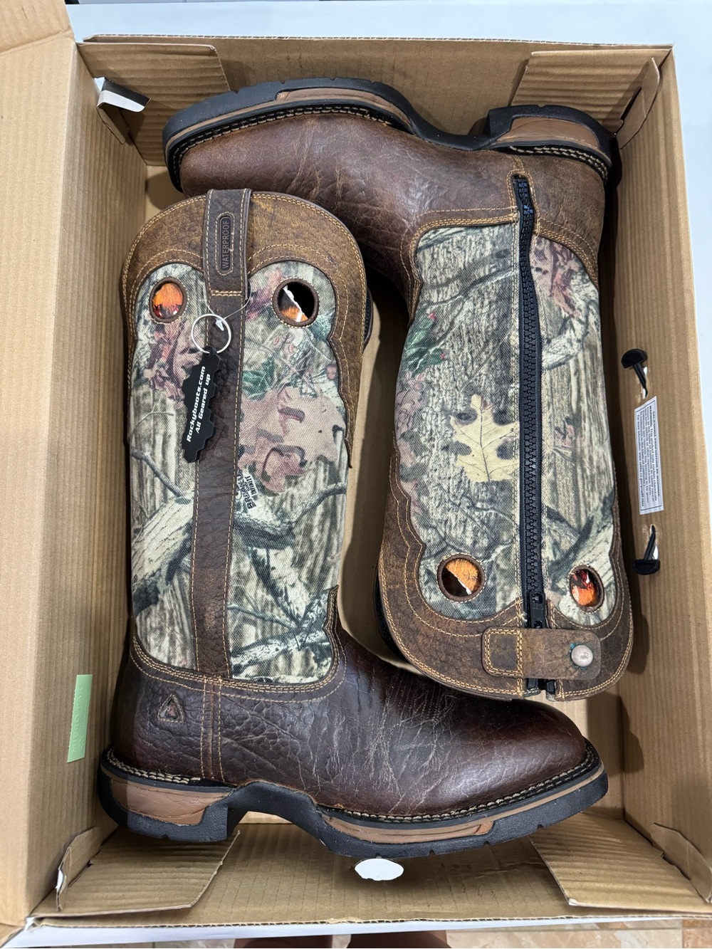 Rocky Long Range Waterproof Realtree Camo Western Work Boots